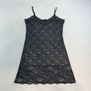 Elegant Lace Slip Dress - Gray